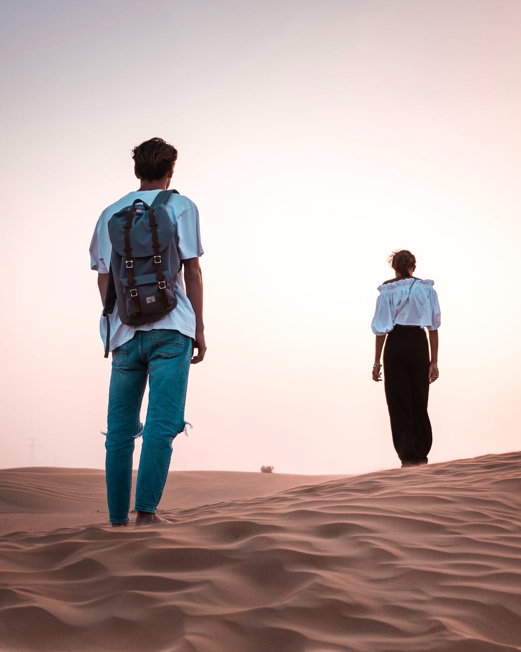 Two people preparing for a serious conversation